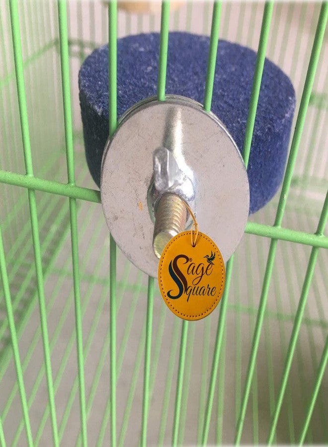 Sage Square Colorful Bird Perch Stand Toy Platform Paw Grinding Clean Wood Cage Accessories for Pet Parrot Macaw African Greys Budgies Parakeet Conure Hamster Gerbil Rat Mouse Stand Exercise Pack of 3 - Image 4